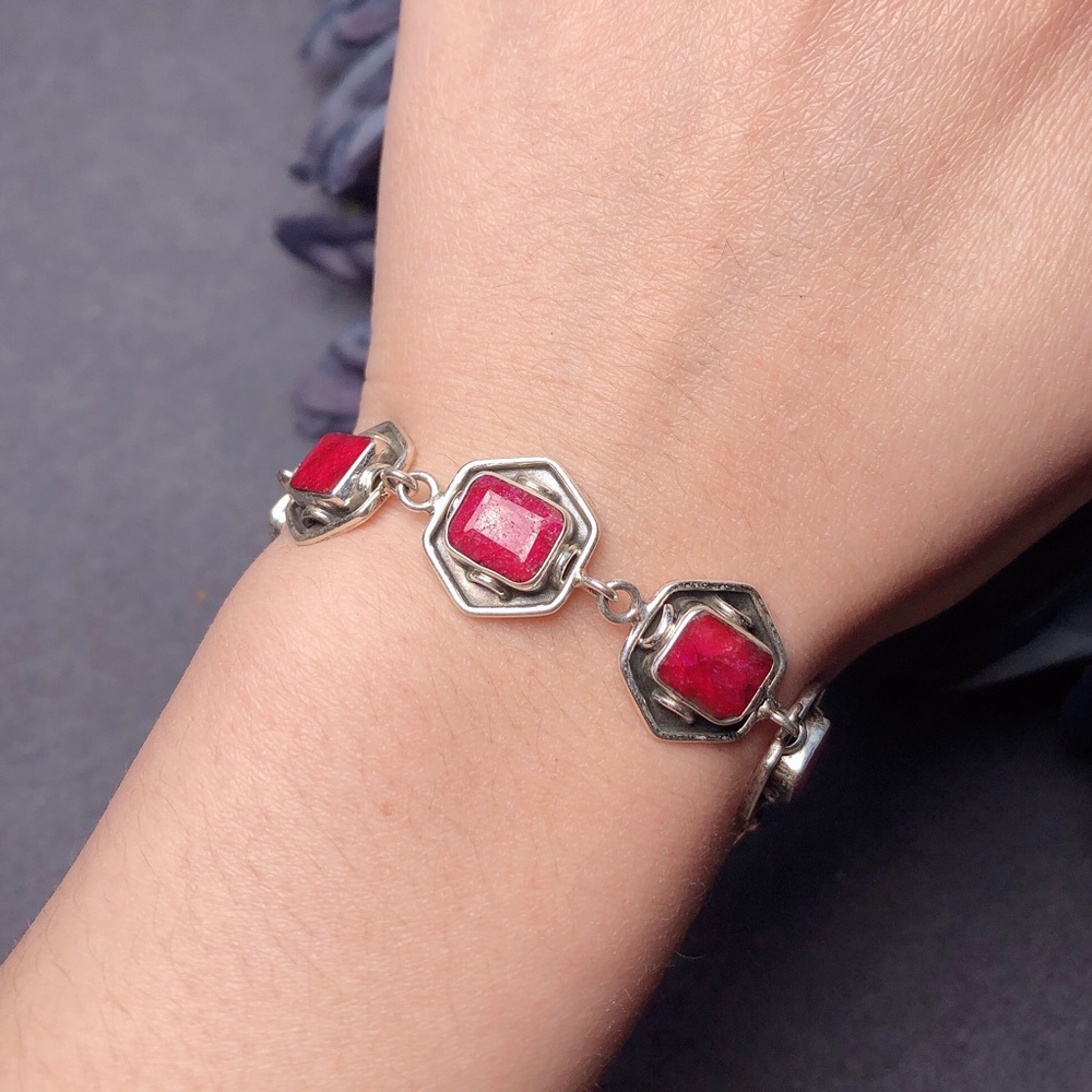 Clearancesterling Silver Ruby Bracelet - image 4